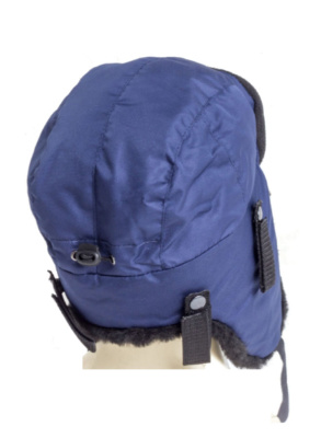 Шапка-ушанка флис и натуральный мех с креплением